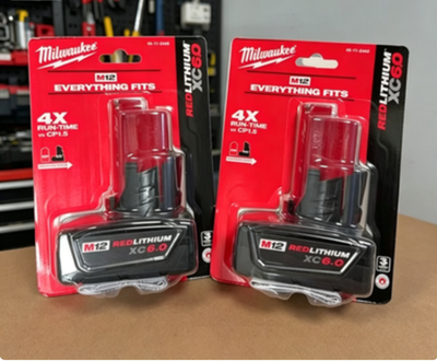 #ad 2 Pc MilwauKke 48 11 2460 M12 12V XC 6.0 Capacity Battery $160.99