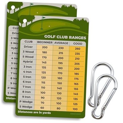Golf Club Distance Card x Golf Club Range Chart Card
