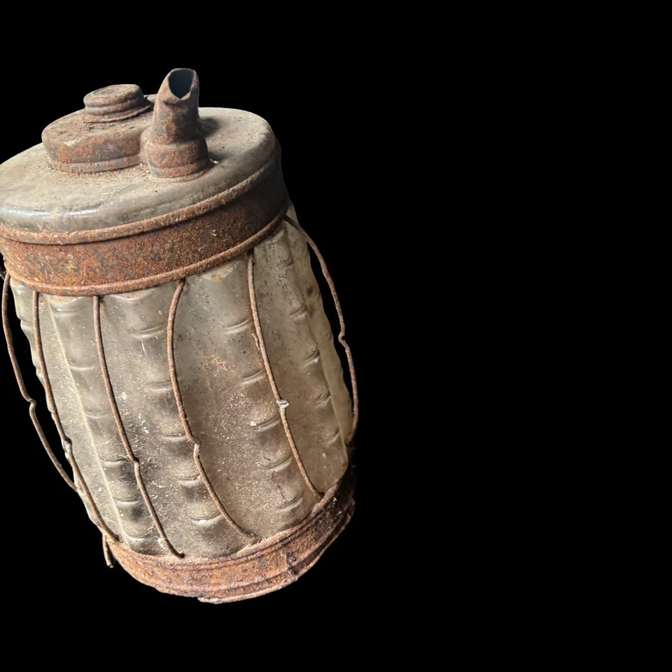 "Antiguo frasco de aceite de queroseno lata RARO ~ 12,5""" Foto 2 de 4