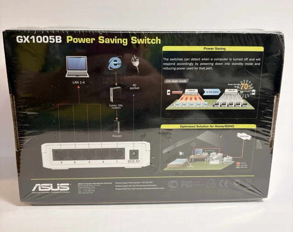New ASUS GX1005B V4 Switch Power Saving LANx5 Optimize Home Networking Powersave - Image 2 of 3