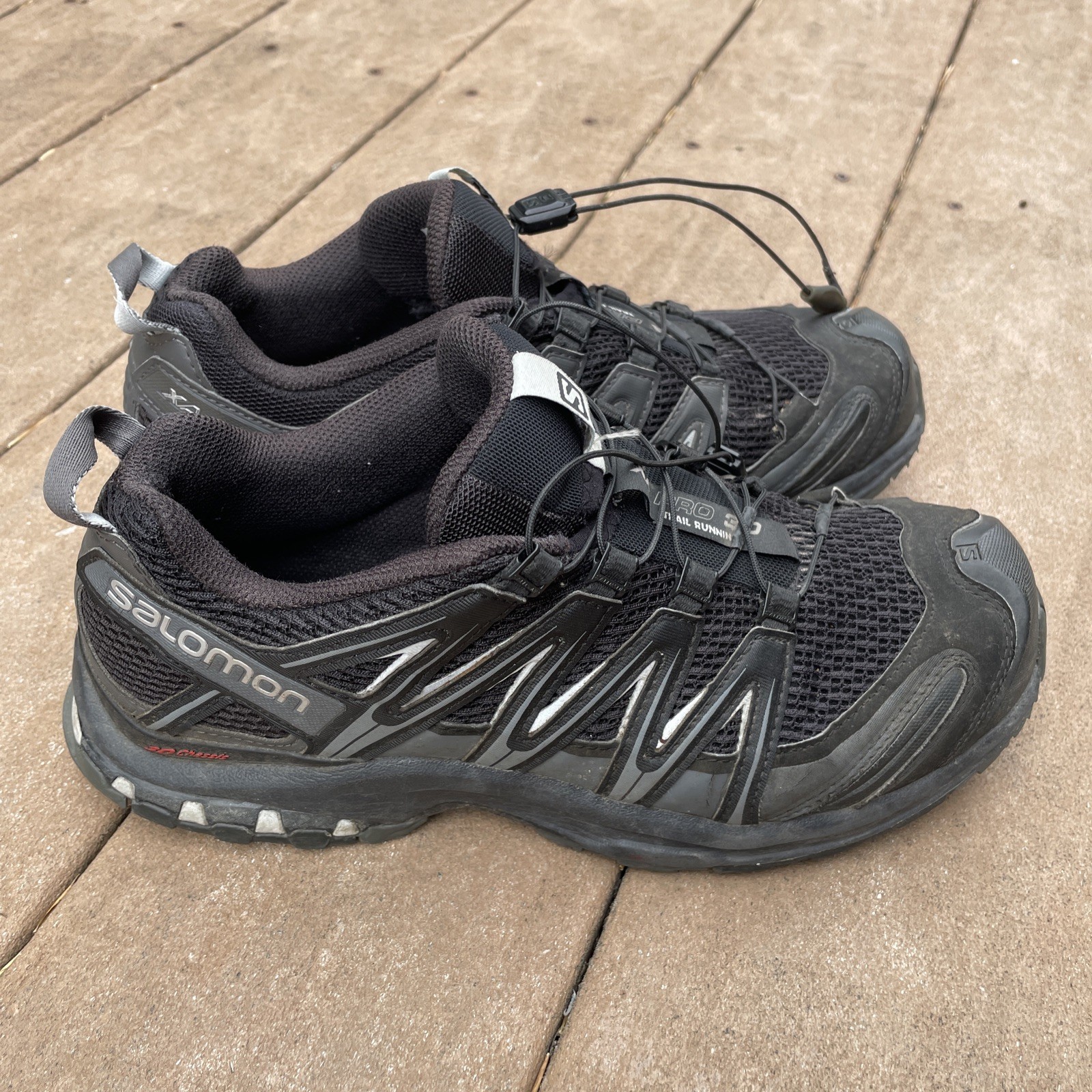 Scarpe da trail running Salomon XA Pro 3D larghe nere taglia 9 senza solette Contagrip