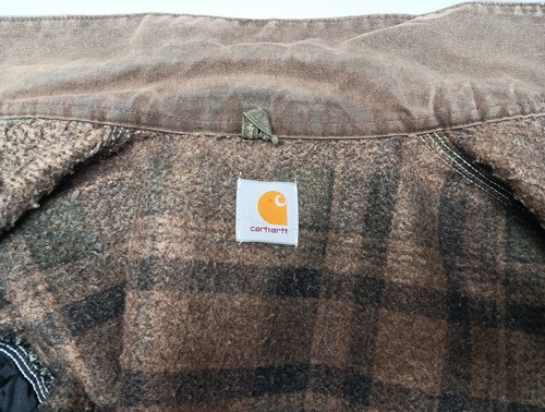 Vintage Carhartt Detroit Jacket J97 MOS Size Large Green Plaid Blanket Lined USA by Carhartt, Size L, $429 - Photo 5