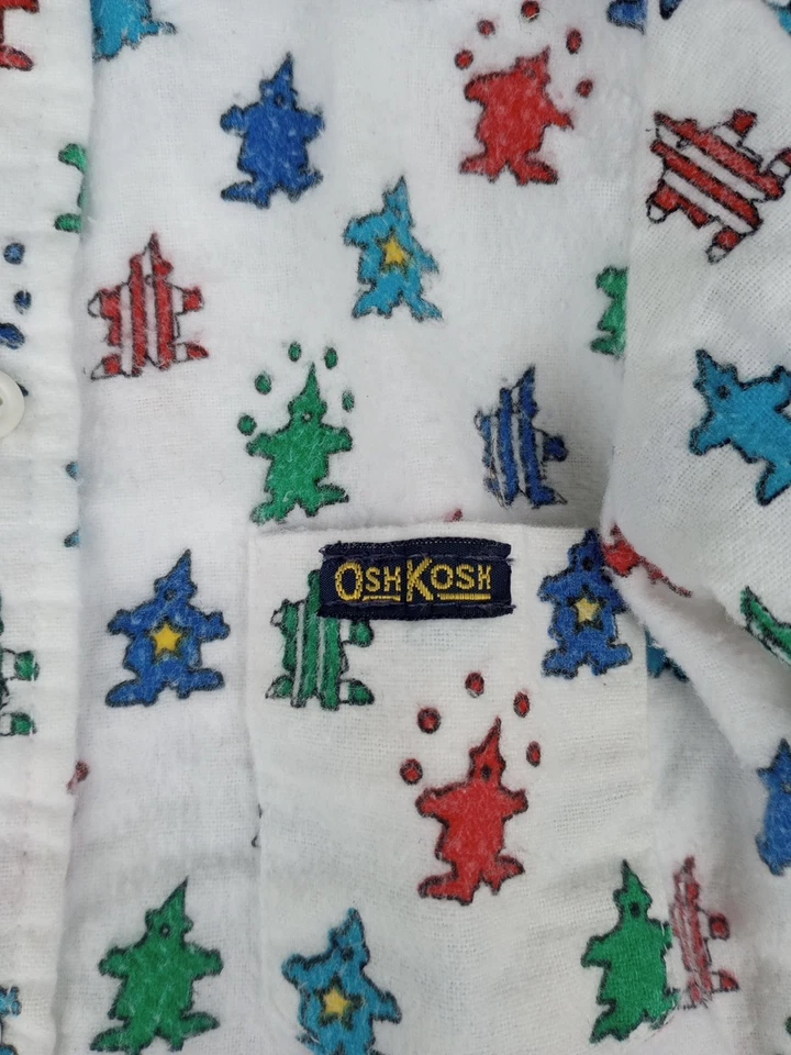 Camisa De Colección Bebé Niño Años 80 OshKosh Payaso AOP EE. UU. EN MUY BUEN ESTADO 2T Foto 2 de 4