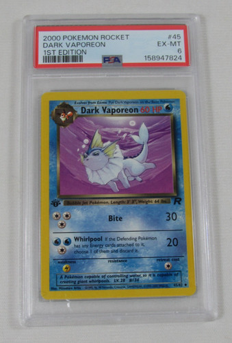 Dark Vaporeon (1st Edition) graded PSA 6 for sale on eBay