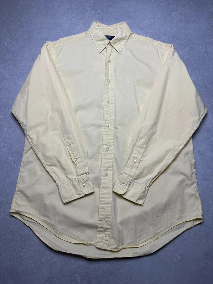 Chemise manches longues Ralph Lauren - Homme Taille L - Jaune pâle - Photo 1/4