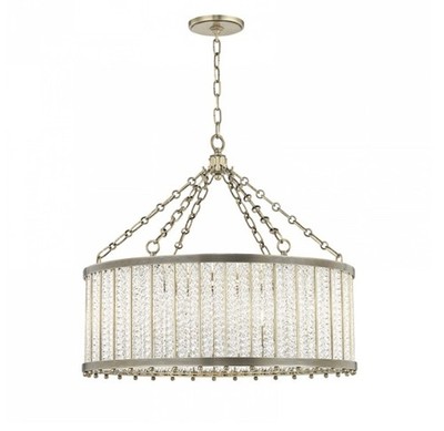 8 Light HudsonValley 8125AGB Brass Finish Steel Glass Modern Chandelier Ferguson