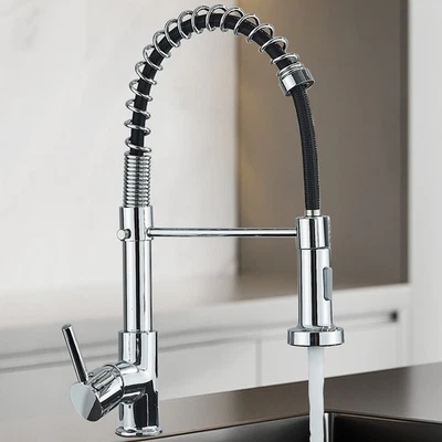 ROZIN Miscelatore rubinetto cucina cromato 360° con doccetta monocomando lavello canna