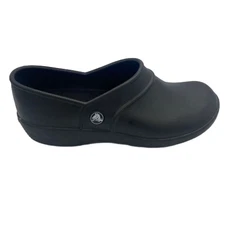 Crocs Neria 11773 Womens US 8 Clogs Comfort Black Round Toe Slip On Work Shoes