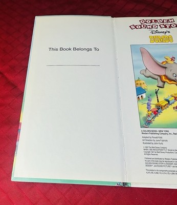 Vintage 1993 Disney DUMBO Golden Sound Story Electronic Storybook