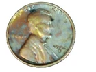 1928-S us copper penny - (error) WRPM-003 - large "S" - very good stamp - rb -