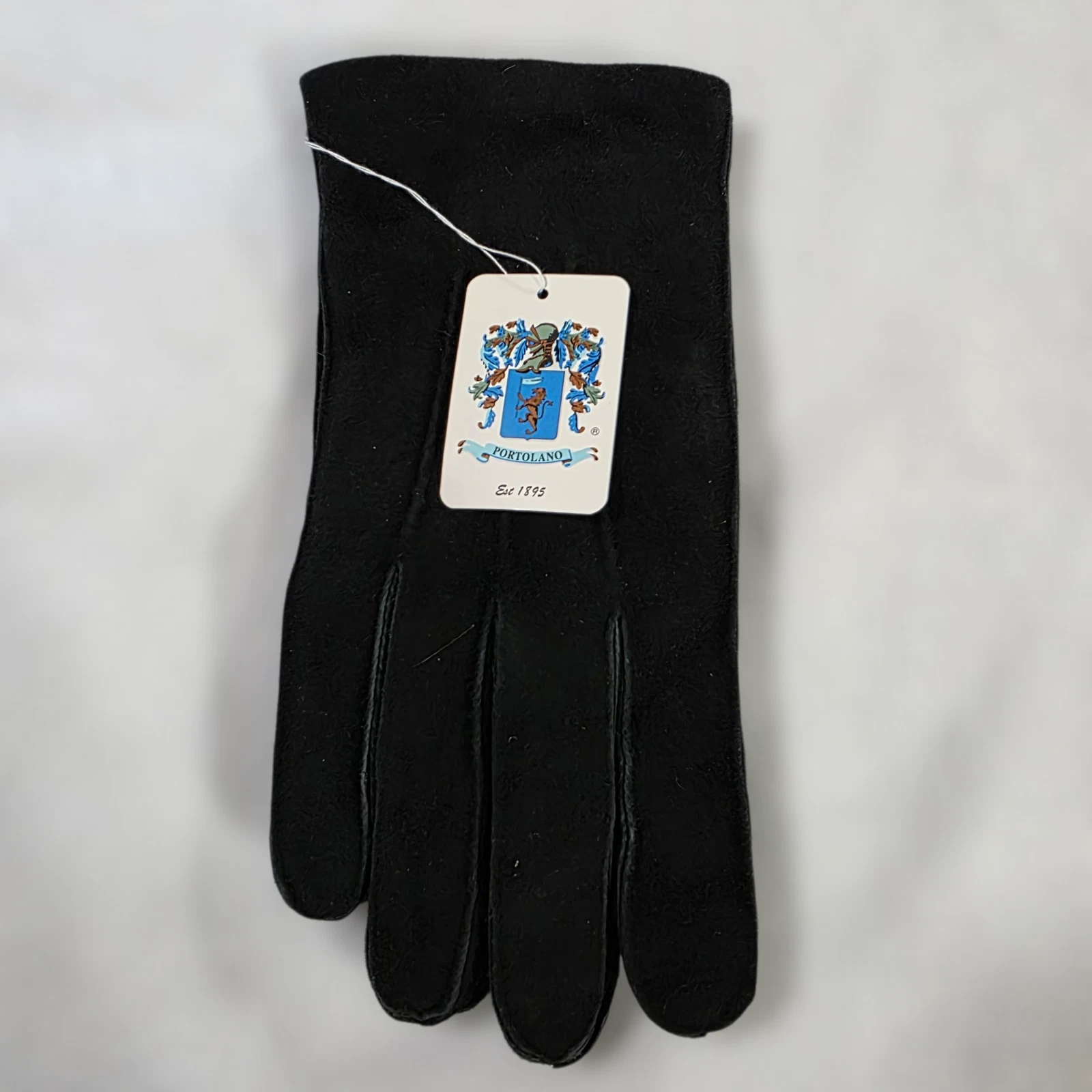 NWT Portolano Goatskin Leather & Lambs Wool Gloves Womens Black Large Lined