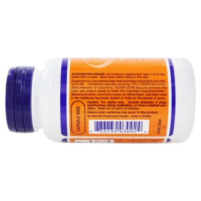 Vendita Dopa Mucuna 90 Capsule Vegetali NOW Foods - Foto 8