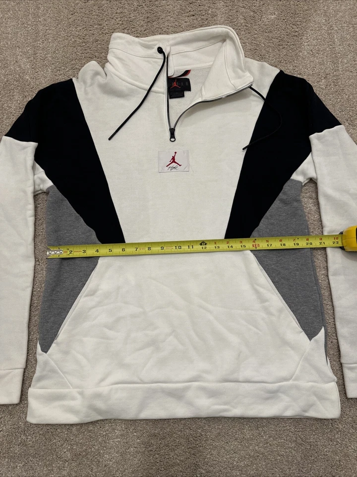 Air Jordan FLIGHT Pullover 1/4 Zip Sweatshirt Size Medium Thick Collar RARE - Image 2 of 4