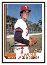 1982 Topps Jack O'Connor RC #353 Minnesota Twins