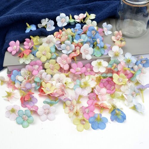 100 mini fleurs marguerites en soie multicolores pour embellissement de couronne - Photo 1 sur 8