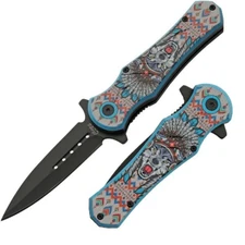 Rite Edge Headdress Assisted Folding Knife 3.5" 3Cr13 Steel Blade ABS Handle