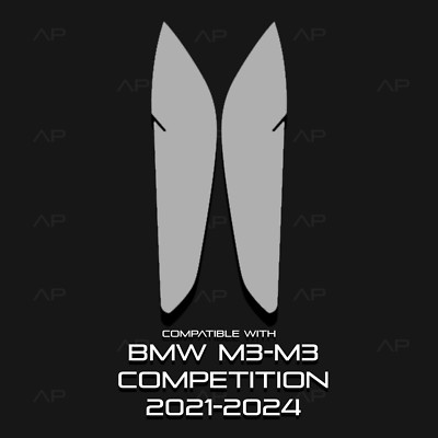 Fits BMW M3-M3 Comp 21-24 Headlight Protection TPU PPF Pre-Cut Kit Ultra-Gloss