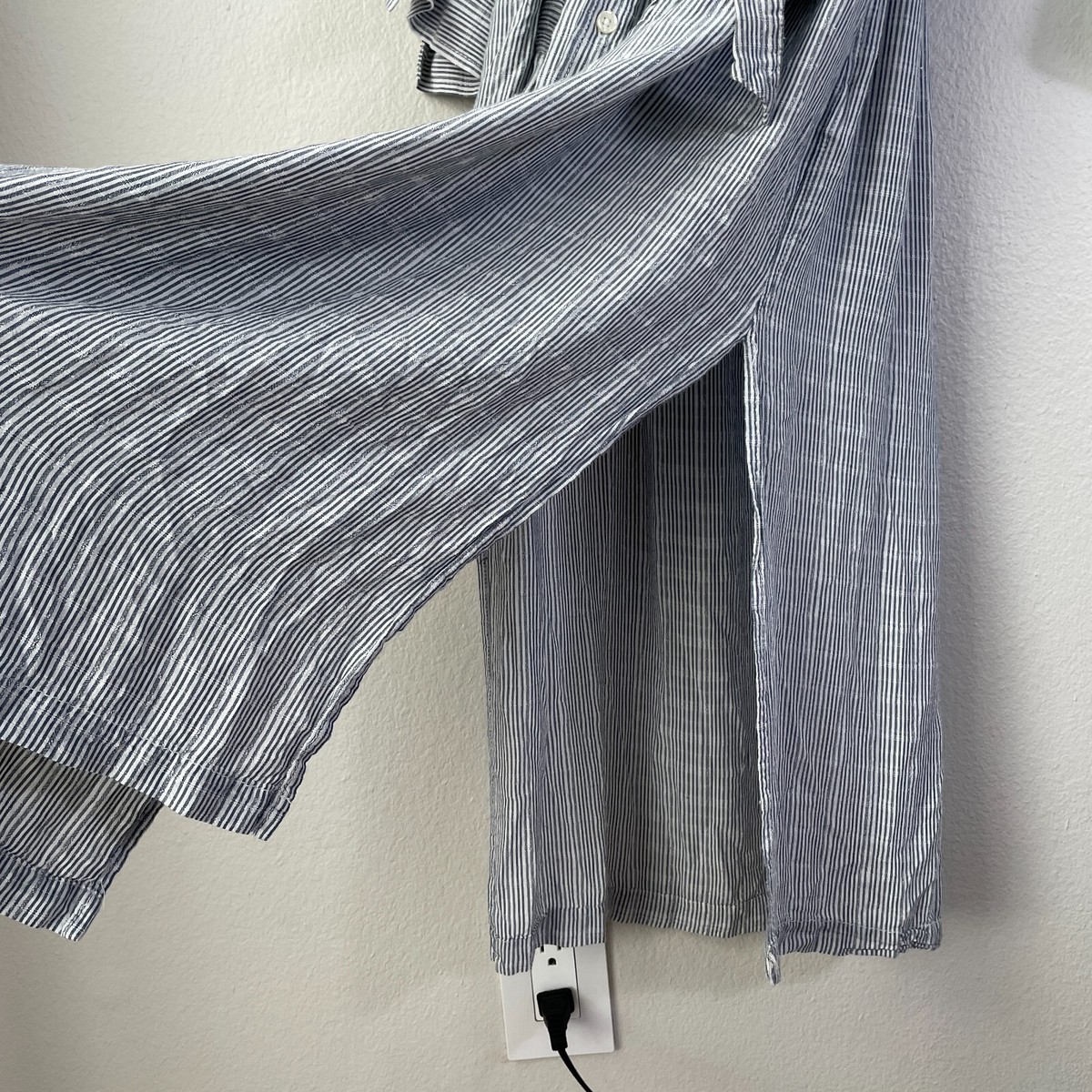 current elliott ana maxi dress CURRENT/ELLIOTT Womens 3 Large The Ana Striped Maxi Dress Pockets Button Up