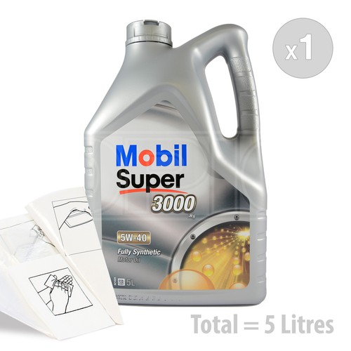 Car Engine Oil Service Kit / Pack 5 LITRES Mobil Super 3000 X1 5W40