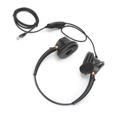 Binaural Headset Hands Free Telephone Headphone With Noise Canceling Mic And Hot