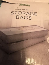 2pcs Large Under bed Storage Bag Clothes Blanket OrganizerFold Zipper Box.