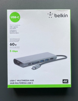 Belkin USB-C Multimedia Hub - USB-C, USB-A, HDMI, Ethernet 60W 5 GBPS (inkl. MwSt)