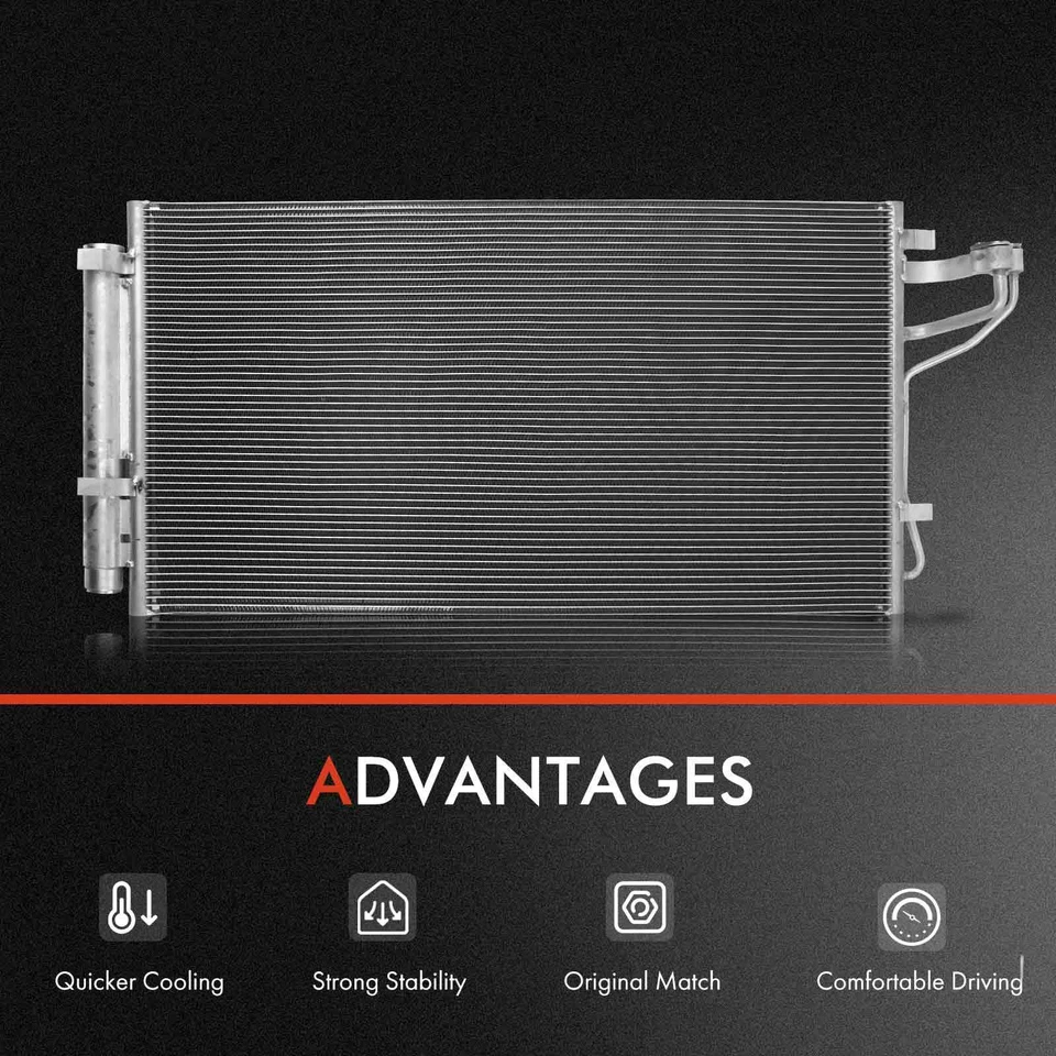 AC Condenser & Cooling Fan Assembly Kit for Hyundai Sonata 2011-2012 Kia Optima - Image 4 of 4