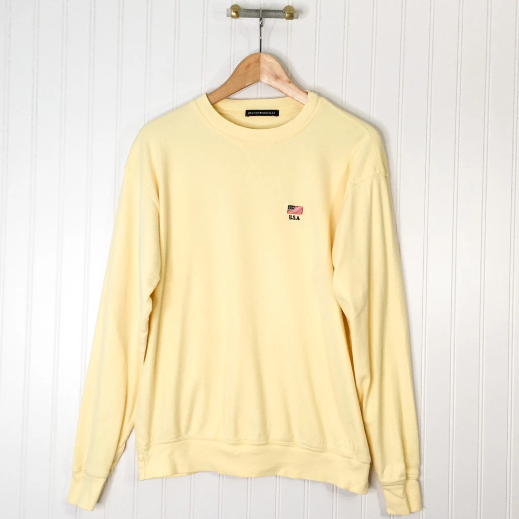 Yellow brandy melville sweatshirt sale