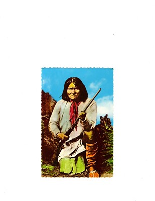 #ad Post Card Geronimo Apache Gun Color Photo Unposted Indian Native American PC $2.50