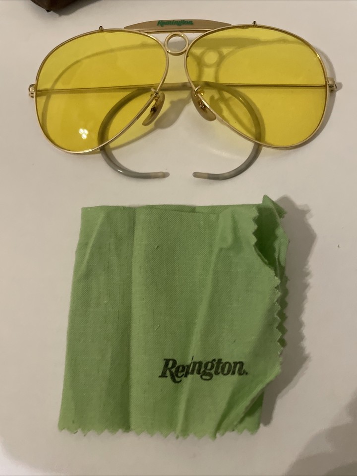 Vintage Remington Yellow Lens Aviator Shooter Shooting Glasses With