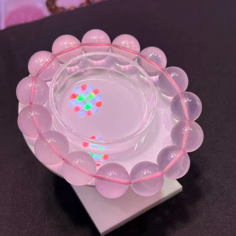 15mm Natural Beautiful Natural Rose Quartz Crystal  Beads Bracelet - Image 3 of 4