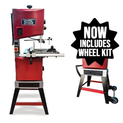 LUMBERJACK 14" Bandsaw Cast Iron Table 230mm Depth LED Light Dual Speed Fence Floor Stand