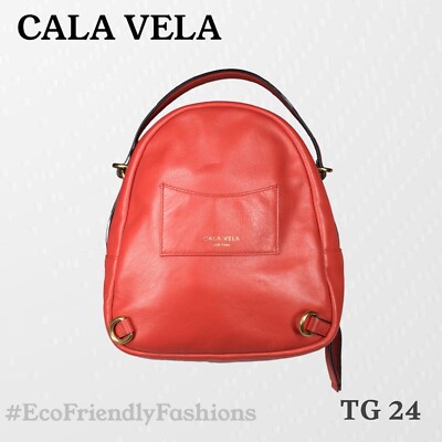 Cala Vela Red Sunrise Bag Leather Multi Zip Mini Convertible  display picture 1