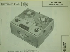 Original Sams Photofact Manual WILCOX-GAY 375, 750  (383)