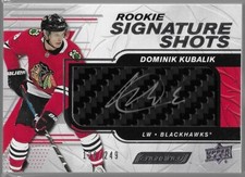 2019-20 Dominik Kubalik Upper Deck Engrained Rookie Signature Shots Auto RC /249