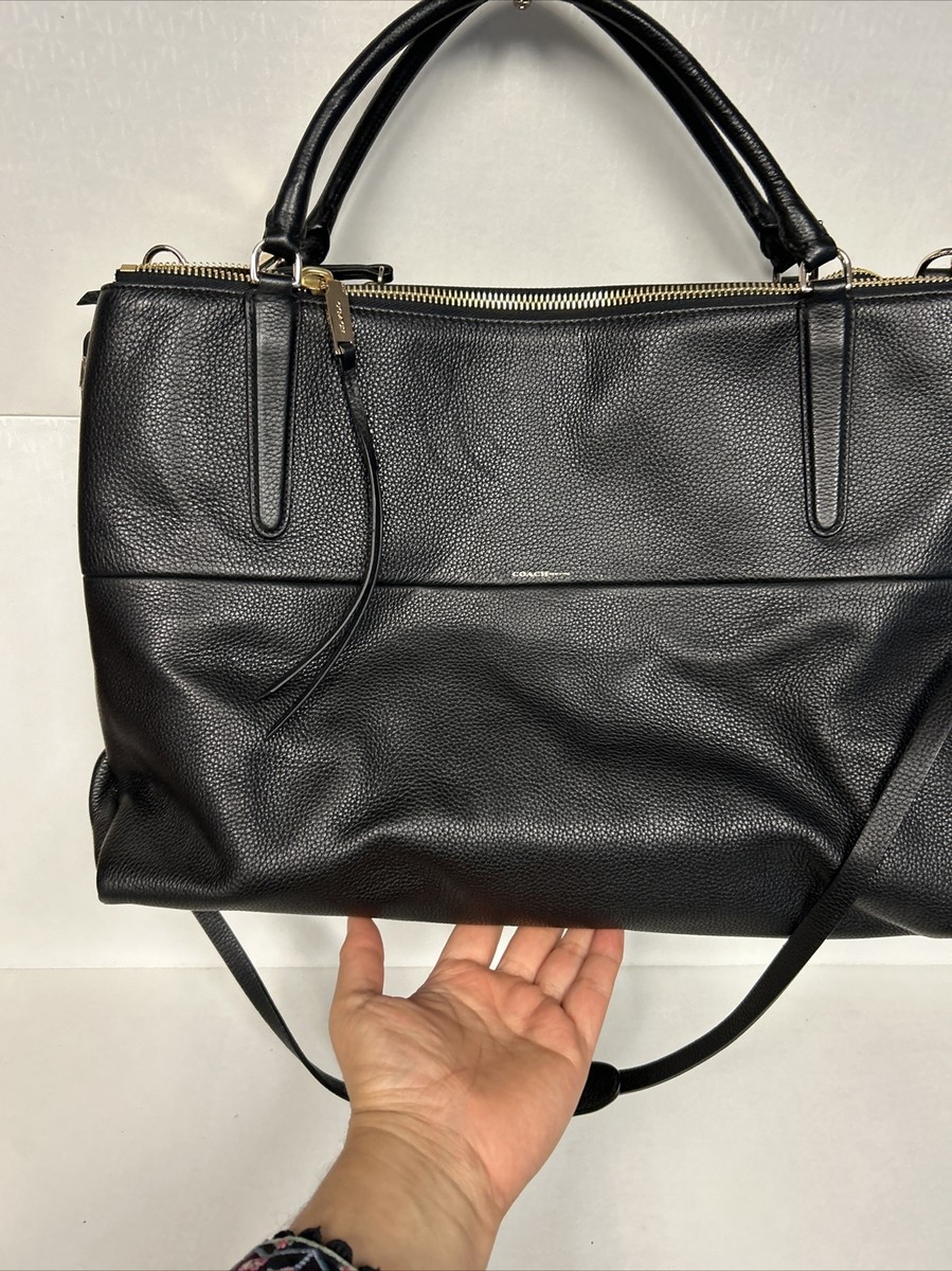 COACH Pebbled Leather Borough Bag Gold/black | eBay