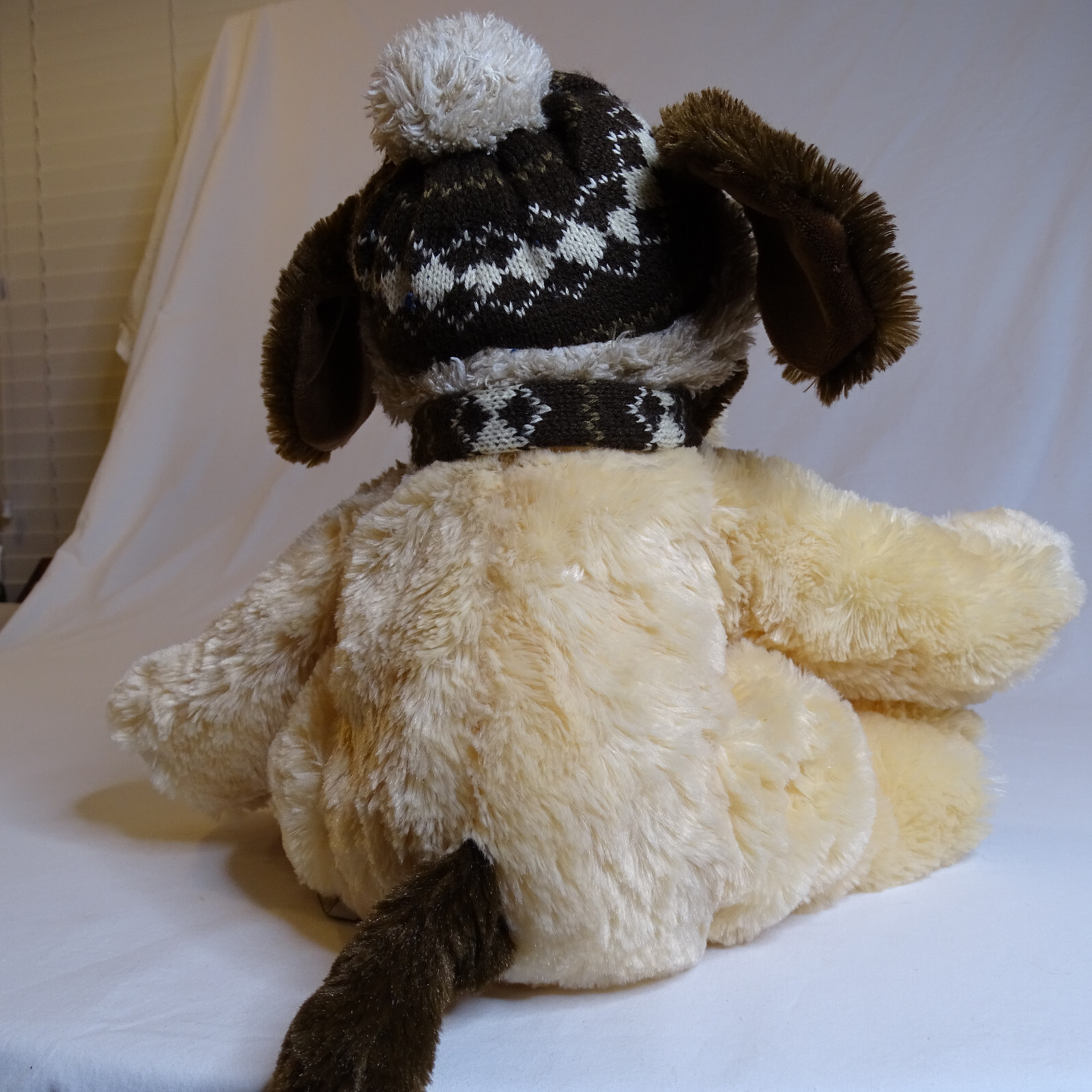 Hugfun International Kowloon Hong Kong Plush Dog Winter Hat & Scarf Brown Puppy