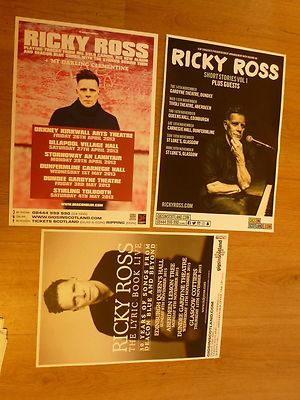 RICKY ROSS Concert posters (Deacon Blue) Collection x3 Scottish Gig memorabilia.