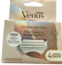 Gillette Venus for Pubic Hair and Skin Cartridge Refills - 4 pack [NEW]