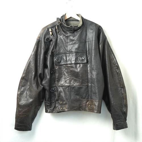 40s50s Vintage Swedish Army Motorcycle Leather Jacket Size 48 - 第 1/2 張圖片