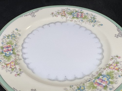 VTG Set 2 NSP Nagoya Seito Porcelain Meito China Bread Plate Green Floral Japan - Picture 15 of 19