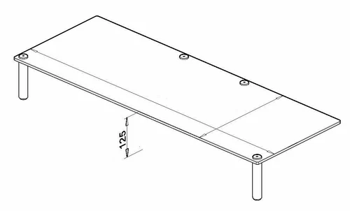 56  cm  Monitor- Aufsatz nach Maß  MA -125 LCD-LED  Alu -Glas Schwarz - Bild 3 von 3