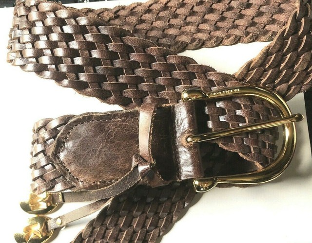 michael kors braided leather belt