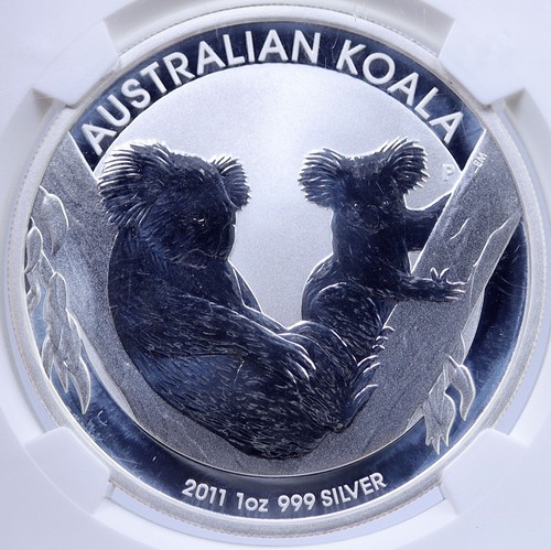 2011 AUSTRALIA Queen Elizabeth II KOALAS Silver OZ Dollar Coin NGC i118664 - Picture 3 of 4