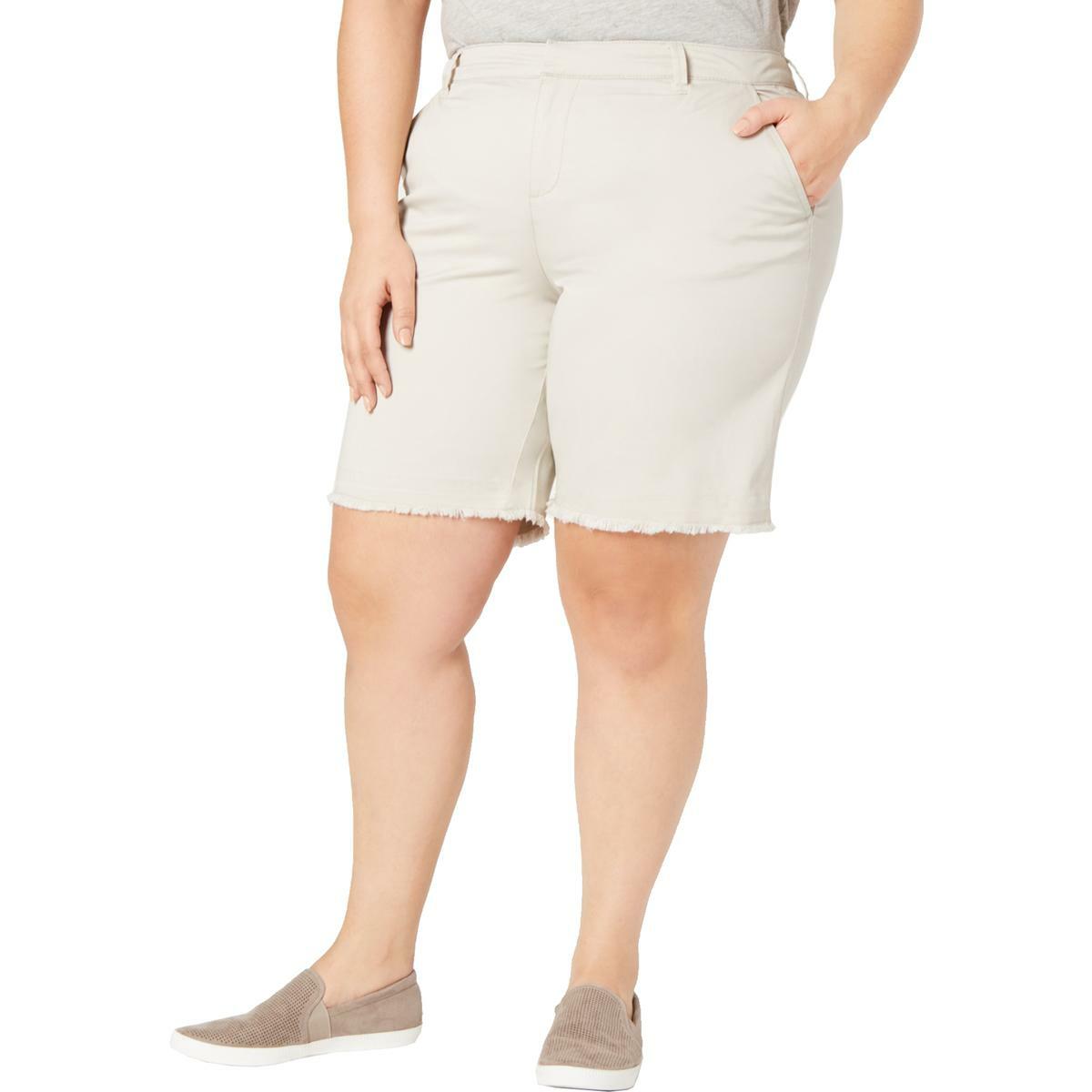 Image 01 - Style & Co. Womens Mid Rise Release Hem Daytime Bermuda Shorts Plus BHFO 3056