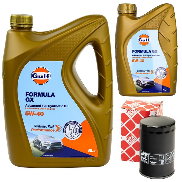 MotoröL Set Gulf Formula GX 5W-40 6 Liter + ÖLfilter FüR Audi A4 Avant RS4 8D5-image