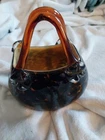 Vintage Murano Glass Hand Blown Purse Style Vase