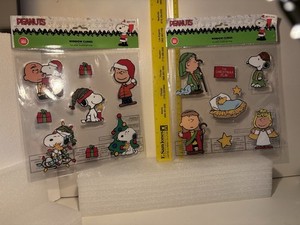 Peanuts Christmas Window Clings - 2 Sets - Charlie Brown Snoopy Woodstock Linus