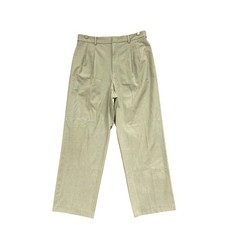 UNIQLO Pants Womens L W30-31 Green Dress Pants Relaxed Stretch Pleated Office