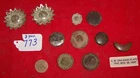 8 DUG CIVIL WAR HORSE BRIDAL ROSETTES, BOOT TOE PLATE & 2 OTHER ROSETTES